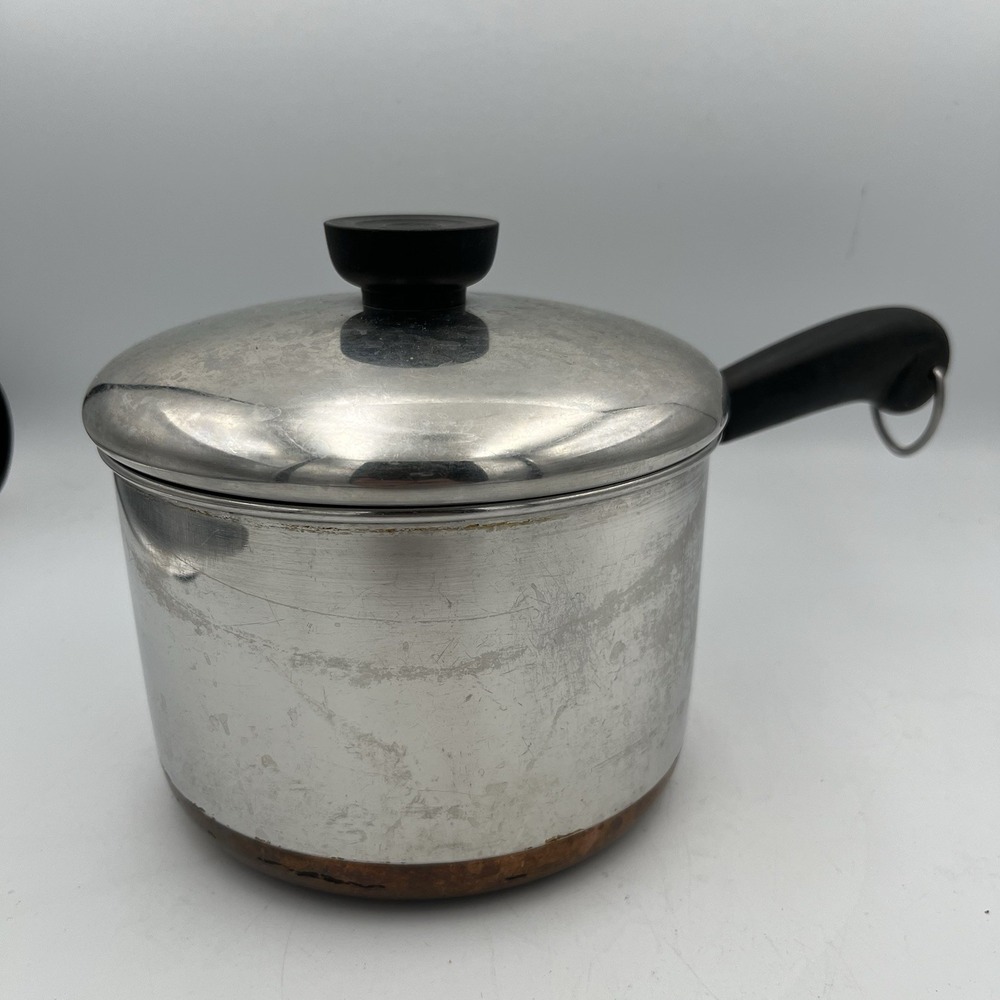 Vintage ~ Revere Ware Stainless Steel 2 QT. Sauce Pan With‎ Lid ~ USA